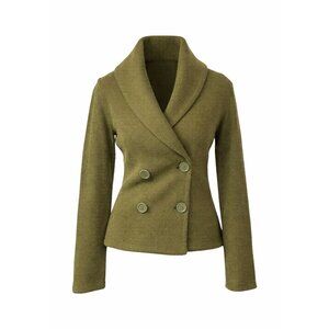 Olive Green Double-Breasted Cardigan - S